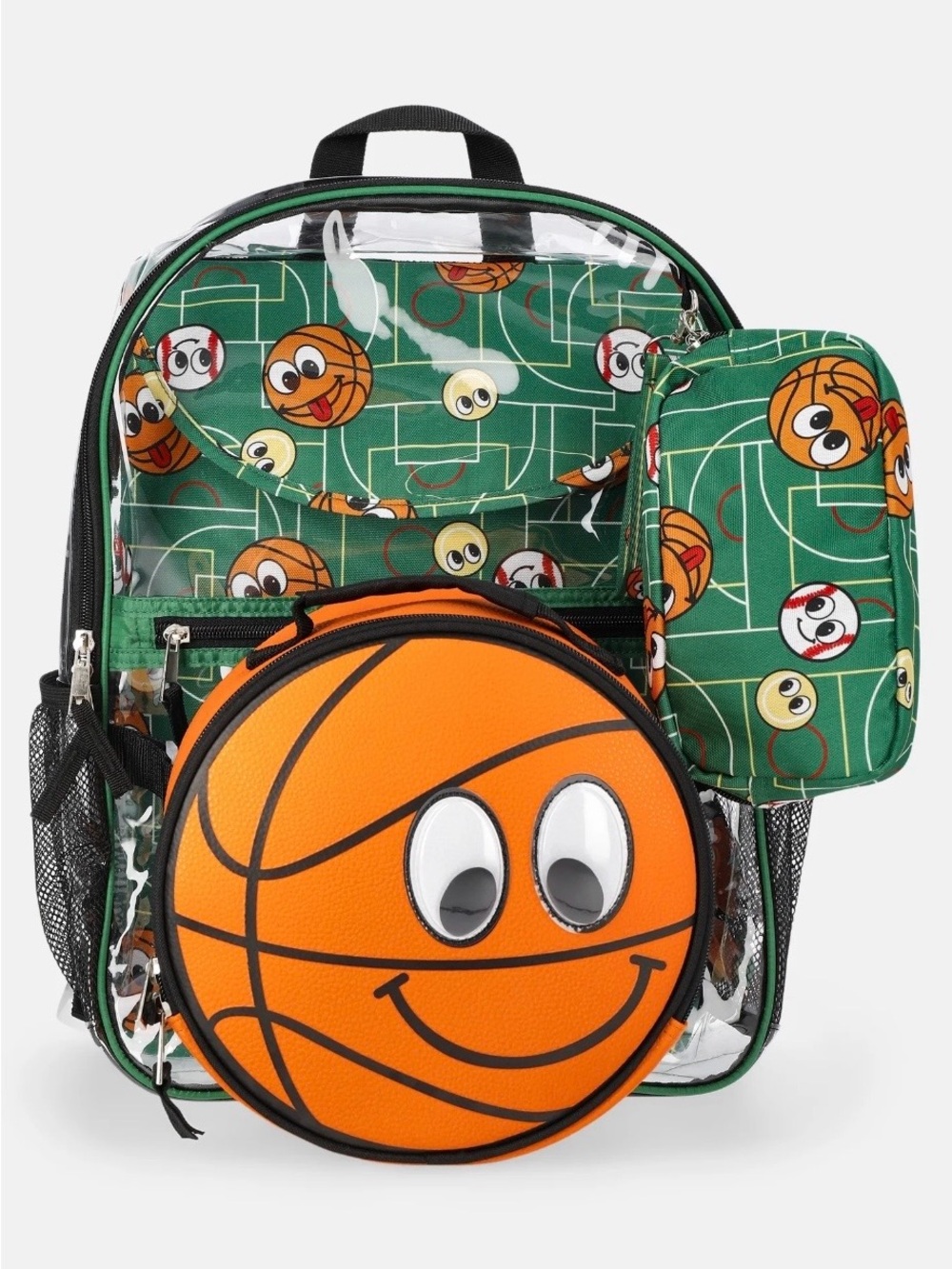 Basketball Clear 4- Piece Set Backpack Set